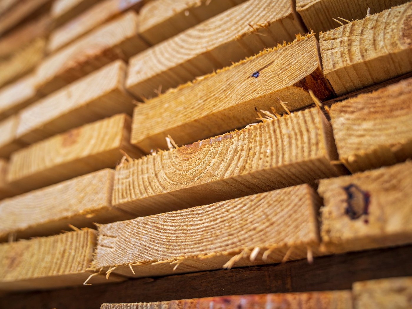 Southern Yellow Pine boards stacked at the yard